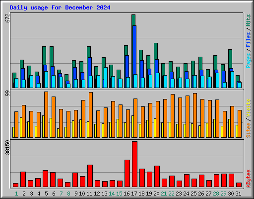 Daily usage for December 2024