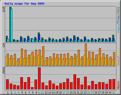 Daily usage for May 2025